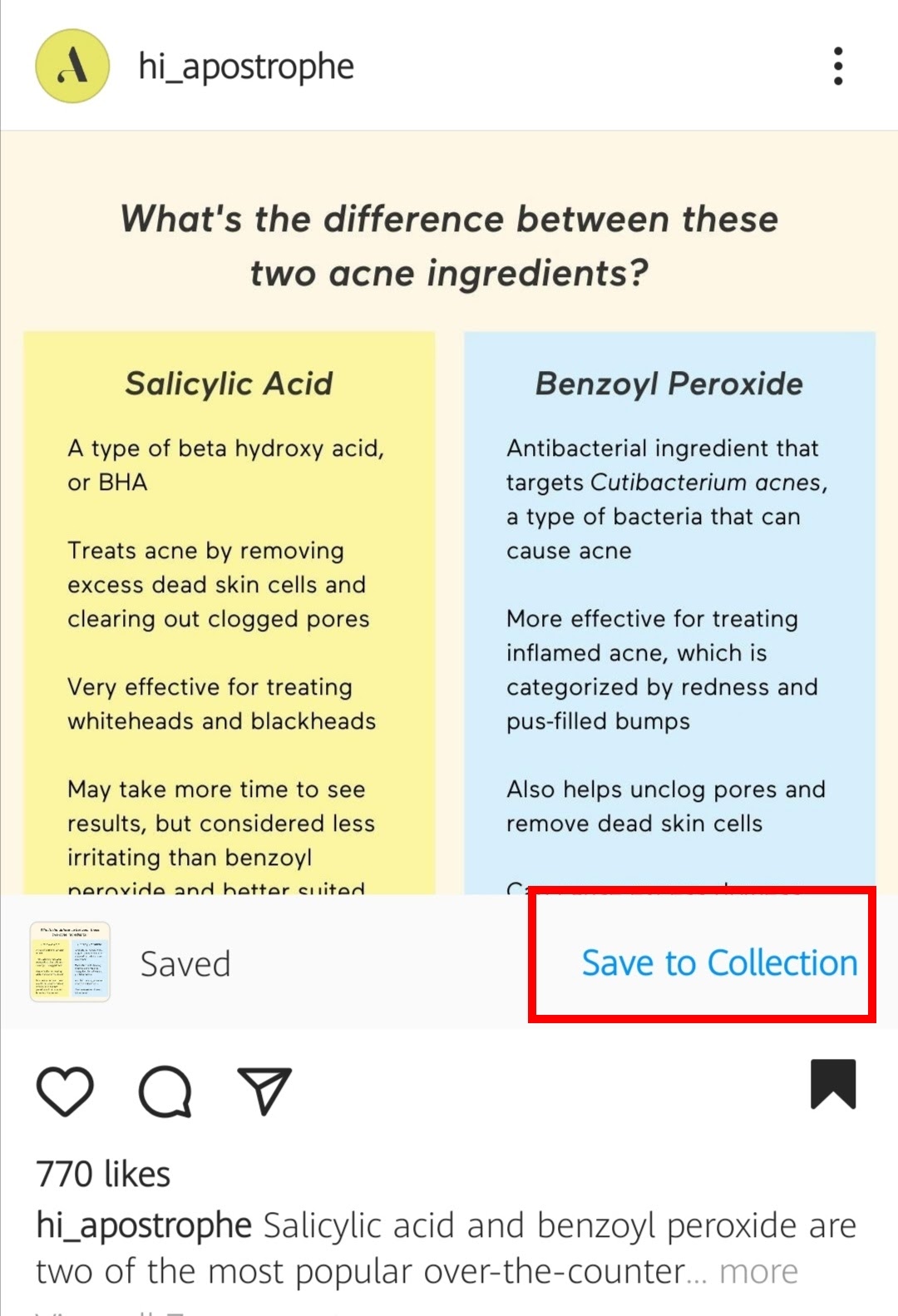 "Save to Collection" option