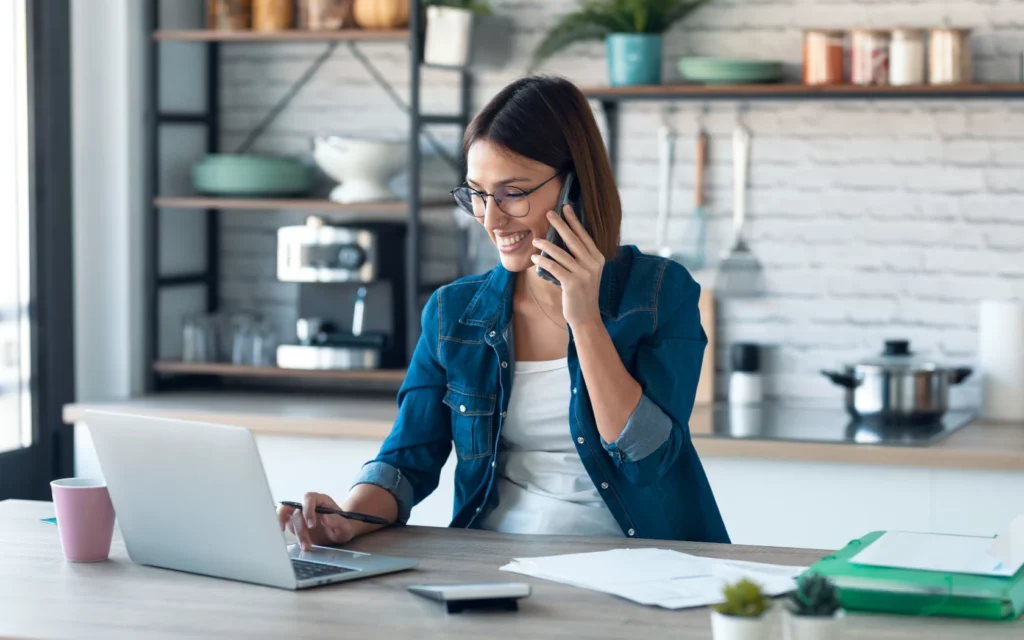 Woman building a social media presence for her business