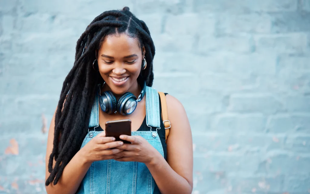 Woman watching Instagram videos