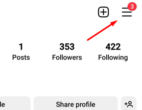 The three horizontal lines on your Instagram's profile.