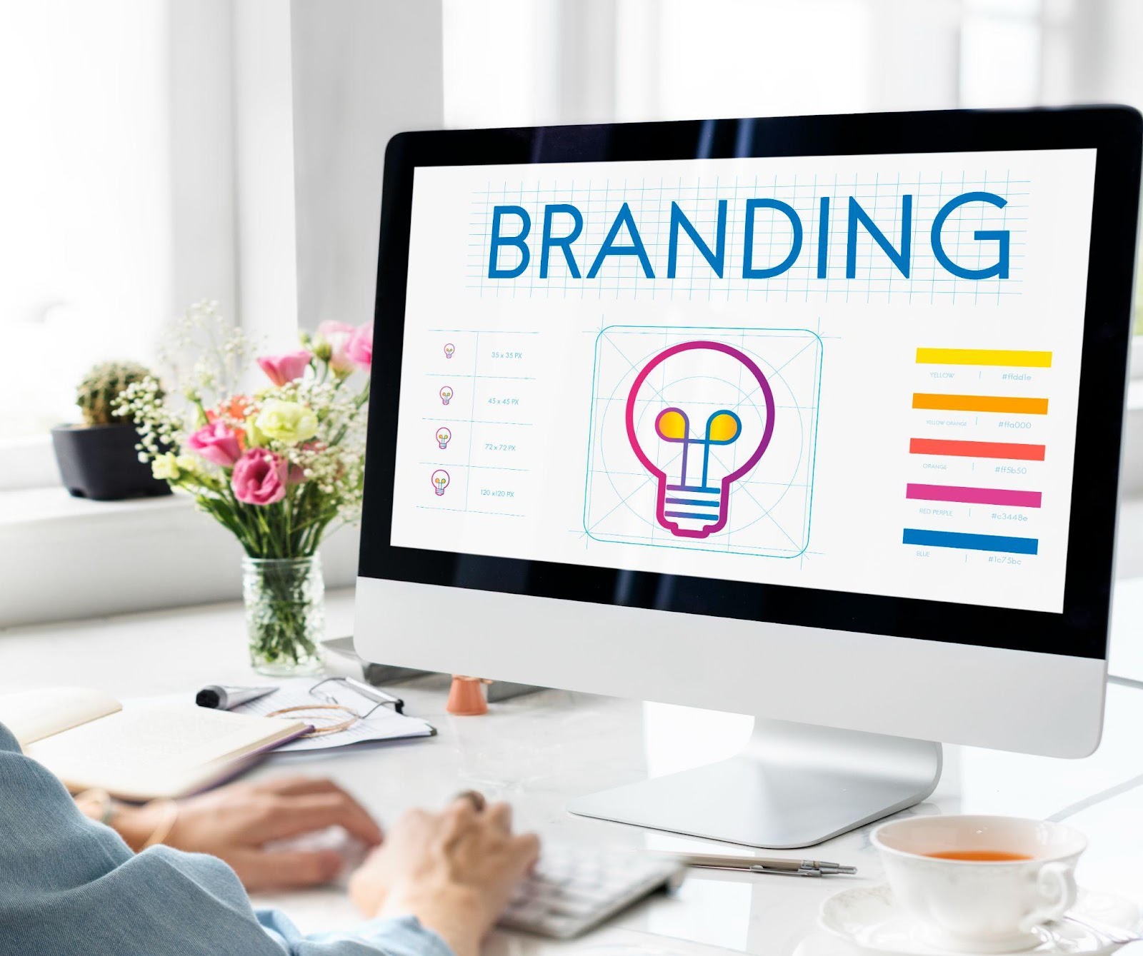 branding chart opened on computer
