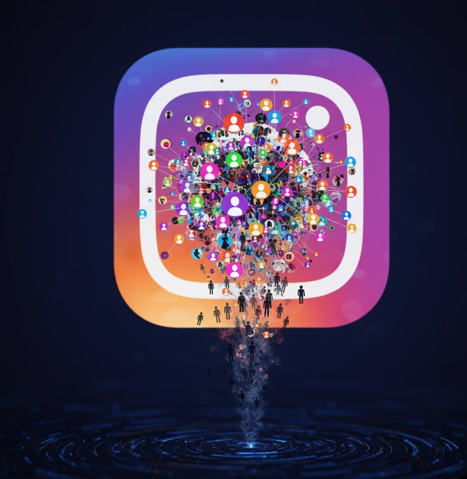 Instagram Icon with visible accounts in the middle