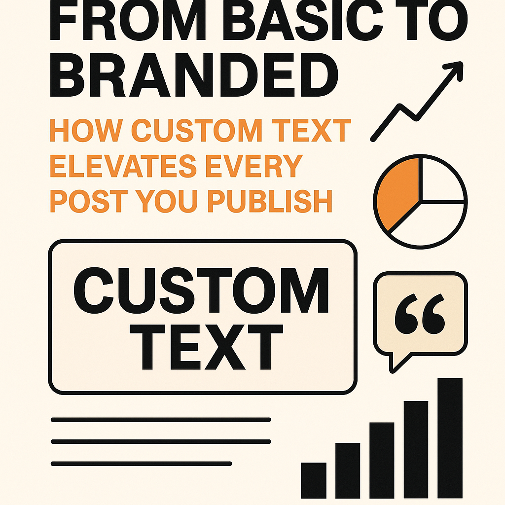 Illustration showing custom text and typography elements representing branded social media content and post growth