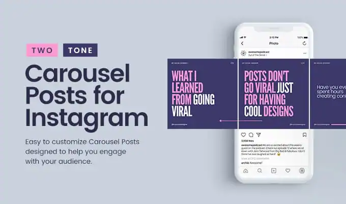Instagram carousel post design showcasing bold typography used to improve engagement and visual storytelling