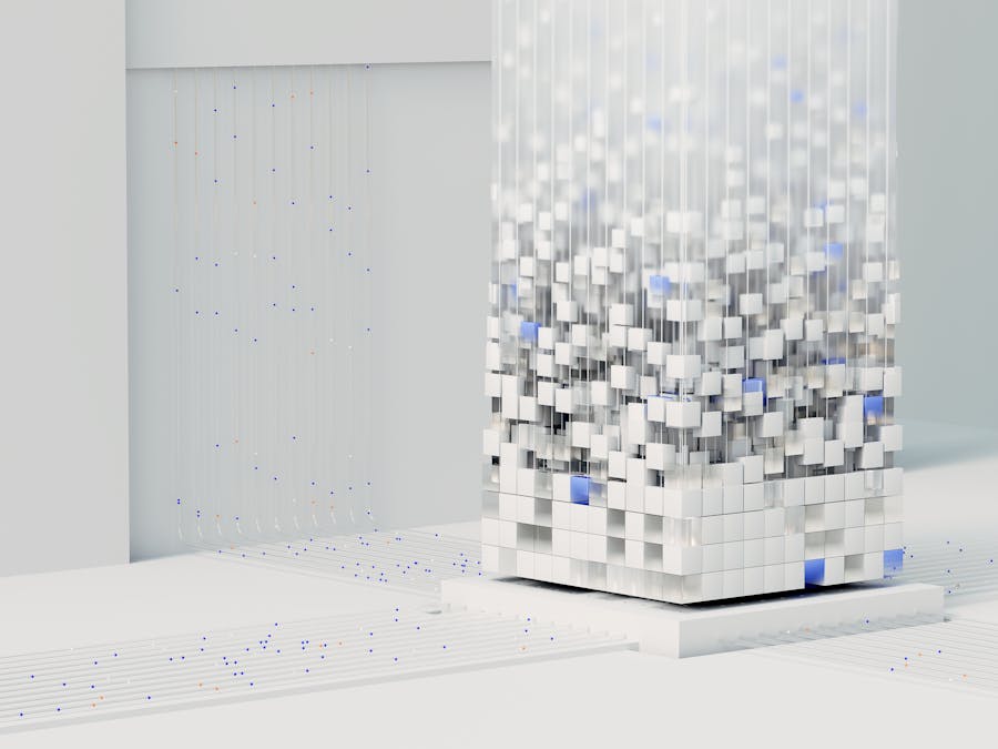 Abstract 3D render visualizing artificial intelligence and neural networks in digital form.