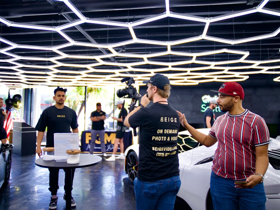 Capturing a luxury car video shoot in Los Angeles with a professional crew.