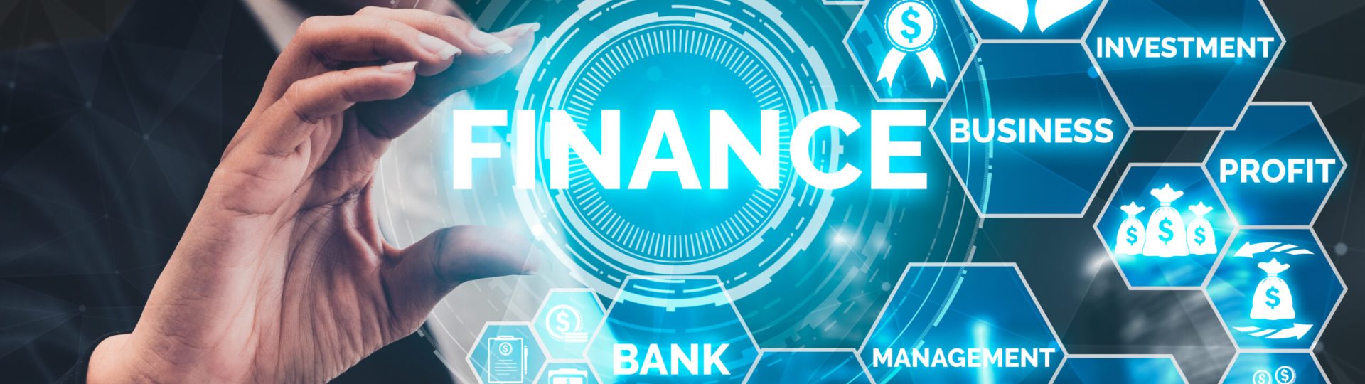 Finance and Money Transaction Technology Concept. Icon Graphic interface showing fintech trade exchange, profit statistics analysis and market analyst service in modern computer application.