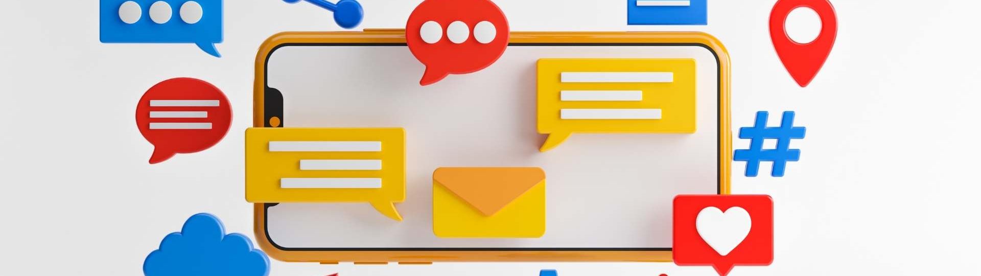 Smartphone surrounded by social media icons
