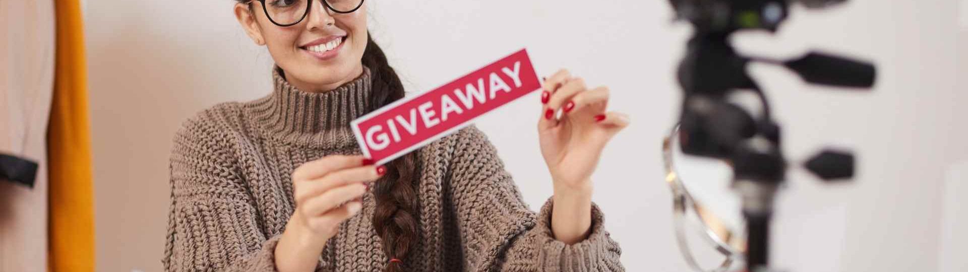 Instagram giveaway campaign filmed by a creator with a camera