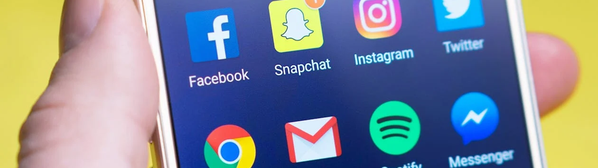 phone with social media icons