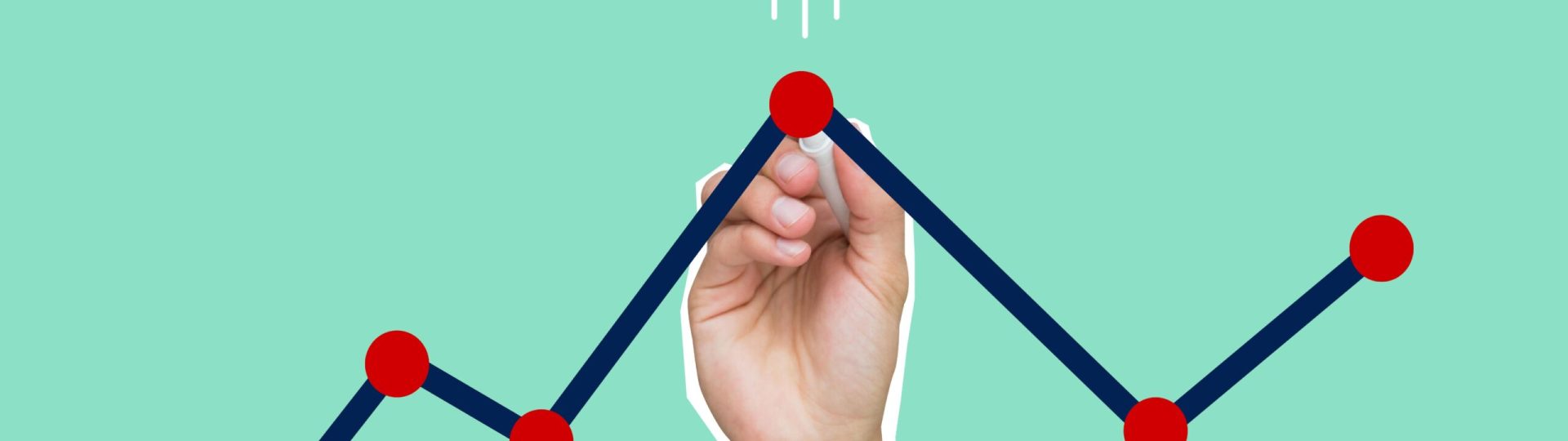 red dots connected by blue arrows, showing summit points with dollar sign on it